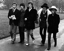 The Rolling Stones in Green Park. January 11, 1967. London, England, UK . They are (from left to right): Charlie Watts, Bill Wyman, Mick Jagger, Keith Richards and Brian Jones.