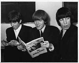 Three Rolling Stones. January, 1965, UK. Left to right: Keith Richard, Brian Jones and Bill Wyman.